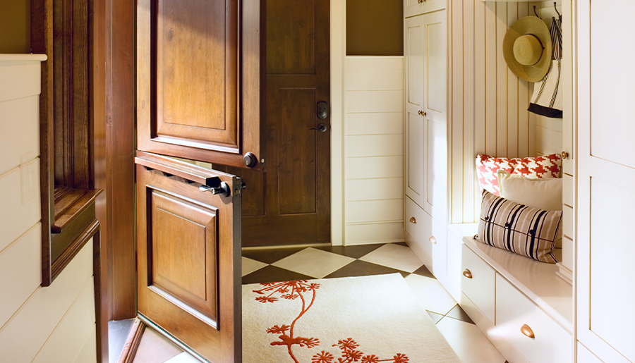 Dutch Door Farmhouse Mahogany finish Light wood